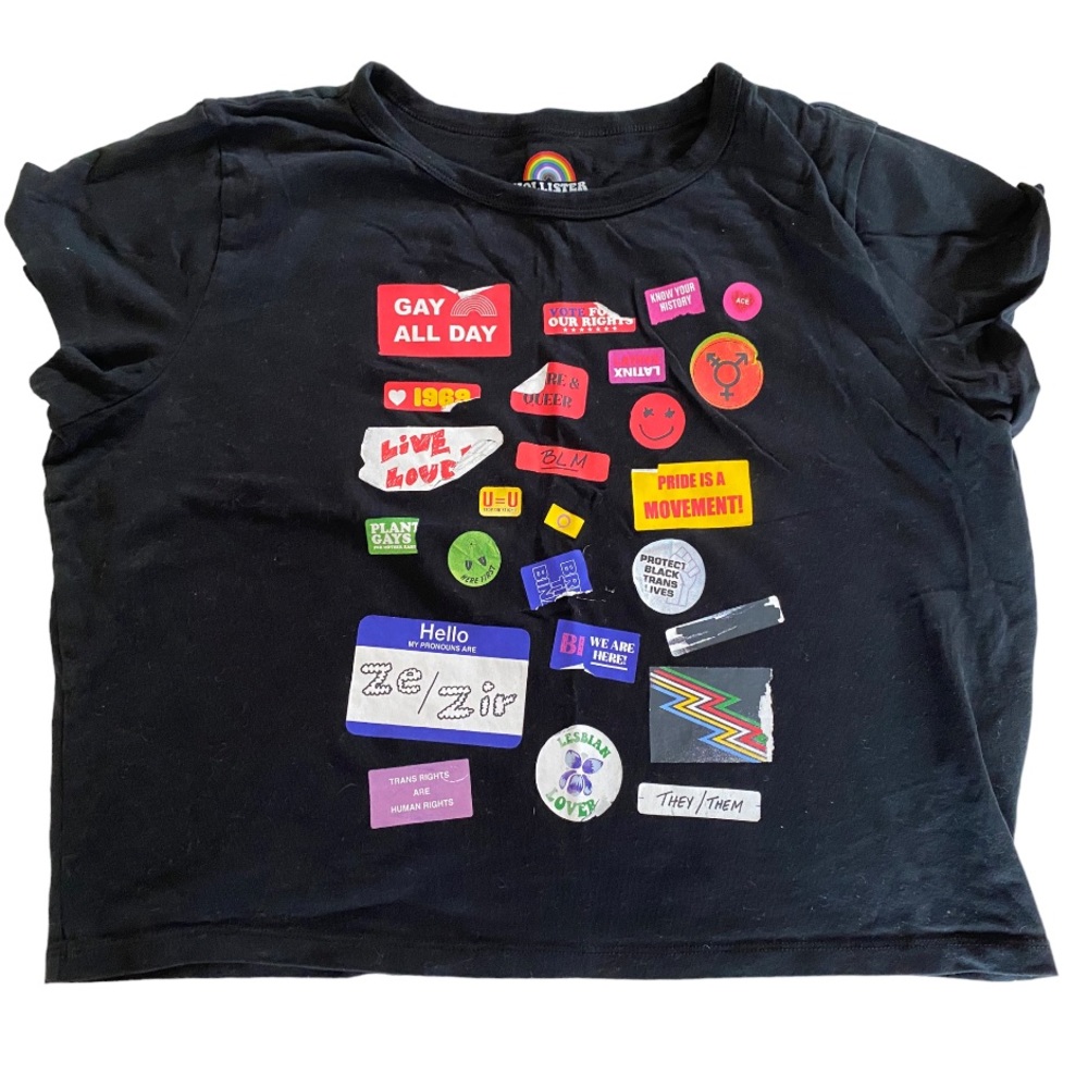 Hollister Cropped T-Shirt LGBTQ
